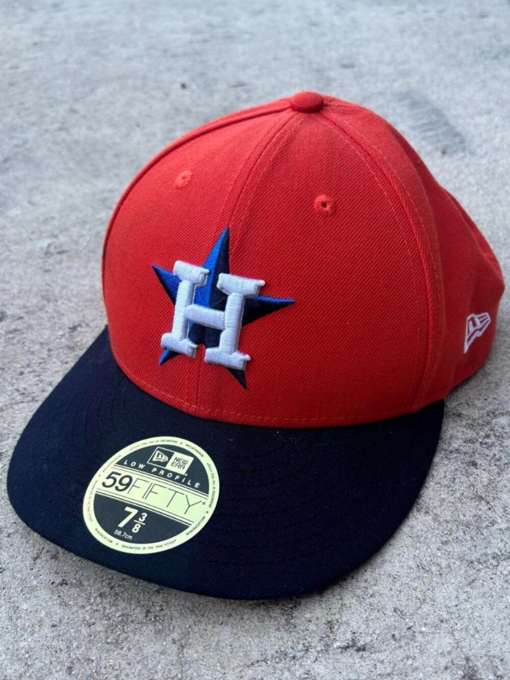 Houston Astros New Era Fitted Hat Size 7 3/8 MLB Orange Cap